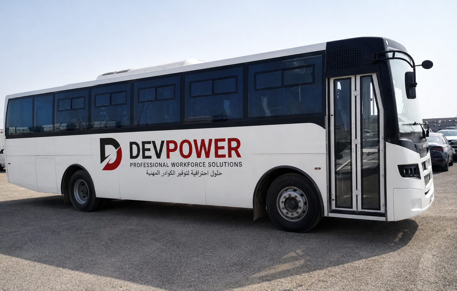 Workforce transportation buses on approved routes and schedules